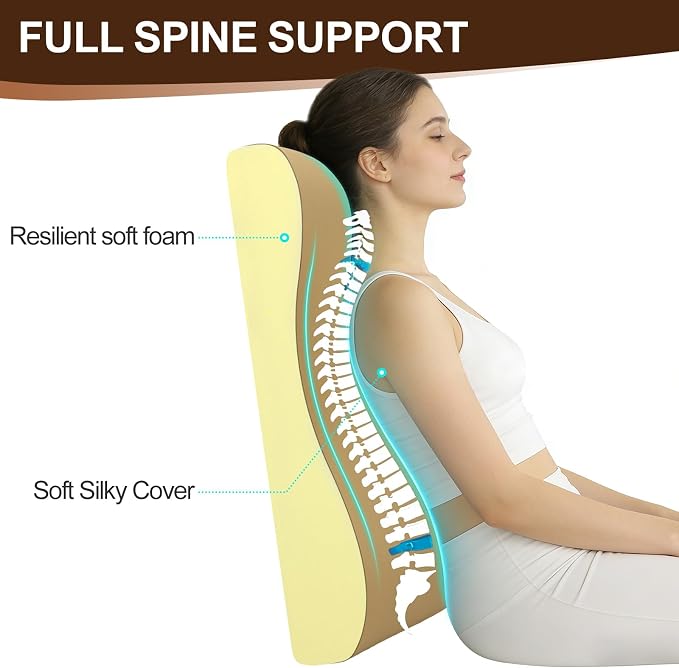2-in-1 Neck Pillow Lumbar Support Pillow for Recliner Couch & Nursery Glider Chairs- High-Resilient Foam Cushion Ergonomic Back Support for Comfort in Rocking, Feeding, Nursing Brown L - Image 2