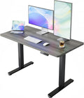 HUANUO 40x24 Inch Electric Standing Desk, Height Adjustable, Grey | 176 Lbs Capacity, Smooth Home Office Desk, 4 Memory Presets & Headphone Hooks, 28.3–46.5 Inch Height Range, Easy to assemble by HUANUO