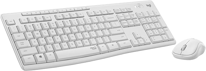 Logitech MK295 Full Size Silent Wireless Keyboard Mouse Combo - Off White | Full size keyboard with SilentTouch technology, compact ambidextrous mouse with silent click switches, Windows compatible by Unknown