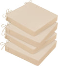 Basic Beyond Outdoor Chair Cushions for Patio Furniture, Waterproof Outdoor Seat Cushions Set of 4 18 x 18, Patio Chair Cushions Set of 4 with Ties and Handle, Beige by BasicBeyond