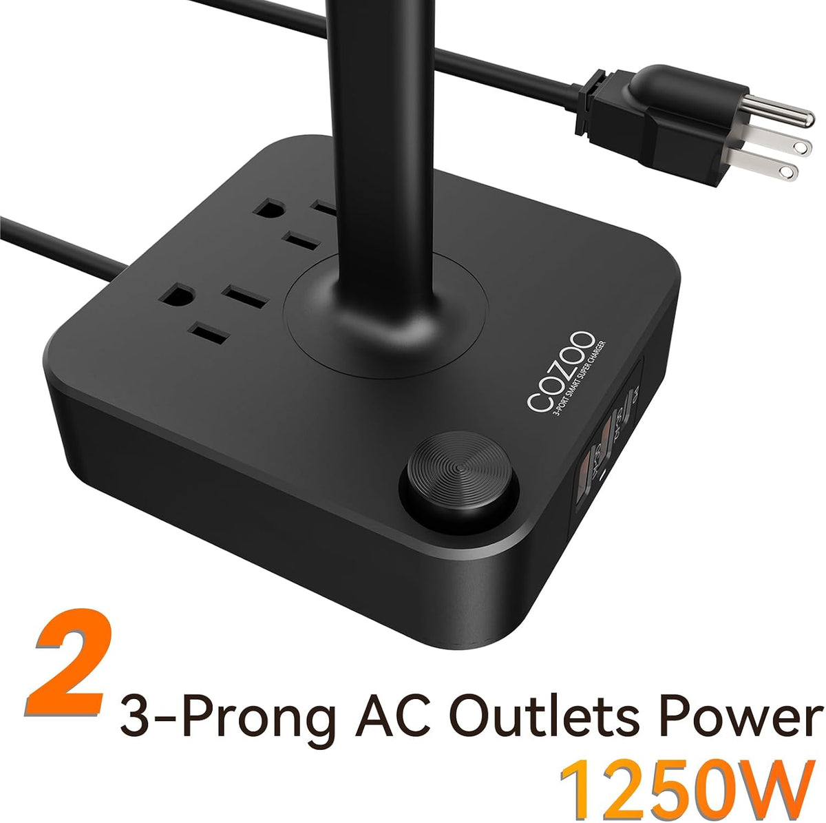 Headphone Stand with Charger for Desk, Gifts for Gamers Men, Black - Image 4