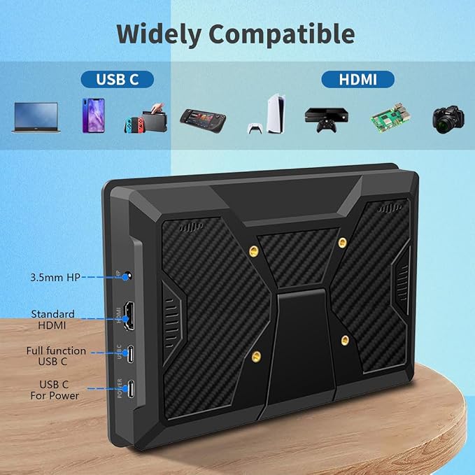 10.1” Touch Screen Monitor, IPS 1280x800 Small USB-C Secondary Display, 10-Point Touch, HDMI, VESA, Dual Speakers, Mini Monitor for Laptop PC Rasp Pi - Image 5