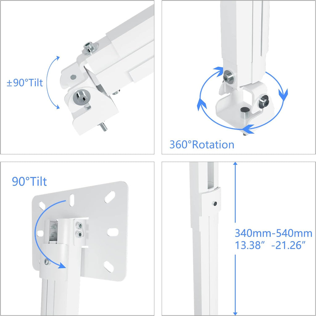 suptek Extended Mini Projector Ceiling Mount Adjustable Wall Mount with Thread Adapters for Projector DVR Camera, Max 21inch (PR05MINI) - Image 5