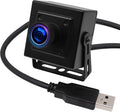 ELP Mini Aluminum Black Case USB Security Camera with 170degree Wide Angle Fisheye Lens USB2.0 Lightburn Camera for Home Security and Machine Vision System,9.9ft/3m Cable for PC, Laptop, Jetson Nano by ELP