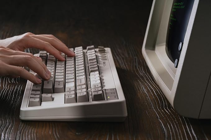 8Bitdo Retro Mechanical Keyboard for Windows & Android, M Edition | Bluetooth, 2.4G and Wired, 87-Key Layout, Kailh Box White Switch V2, Hot-Swappable PCB, Programmable Super Buttons - Image 7