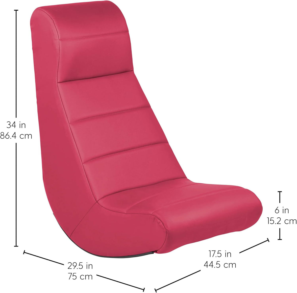 FDP Lightweight Floor Gaming Rocker - Raspberry, 10489-RS - Image 2