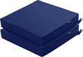 Outdoor Chair Cushions Set of 2, 19 x 19 x 3 Inch Seat Pads | Waterproof Patio Chair Cushions with Tie, Fade Resistant Cushions for Outdoor Furniture Garden Lawn, Navy Blue by COMCAVER