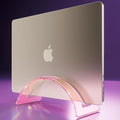 Acrylic Vertical Laptop Stand for Desk,Acrylic Invisible Desktop Notebook Dock,Vertical Laptop Holder Space-Saving Organizer for All MacBook, Surface, Samsung, HP, Dell-Pink… by Enjoynow
