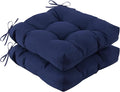 IASEAHK Outdoor Chair Cushions Set of 2, 17" x 17" x 4", Waterproof Outdoor Seat Cushions for Patio Furniture, Fade-Resistant Patio Chair Cushion, Dining Wicker Chair Pads for Porch Garden, Navy Blue by IASEAHK