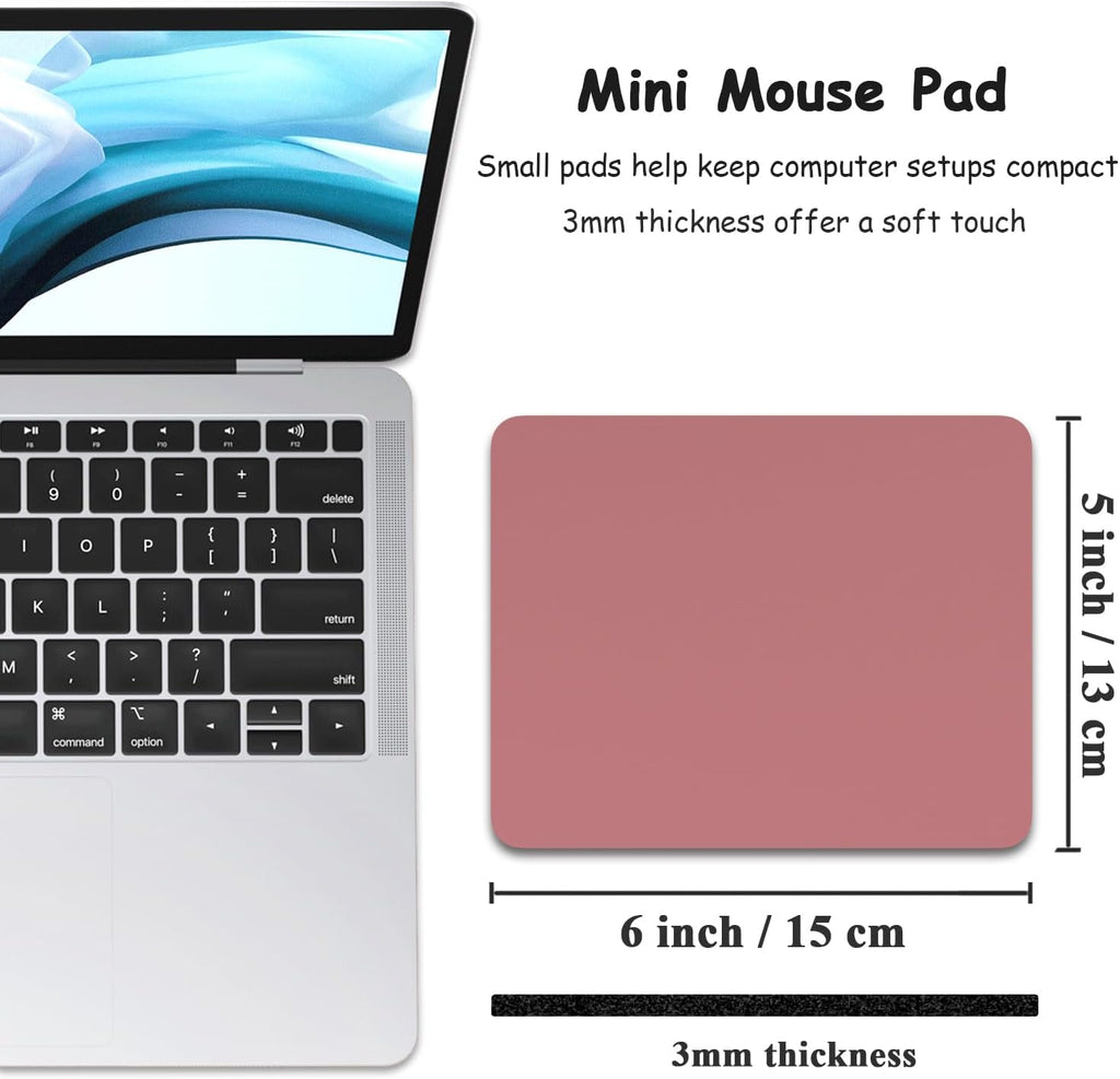 Small Mouse Pad, 5 x 6 Inch Thick Rubber Premium-Textured Non-Slip Portable & Washable Mini Mouse Mat for Women Men Wireless Laptops Keyboard Tray Gaming Work Travel,Dark Red - Image 2