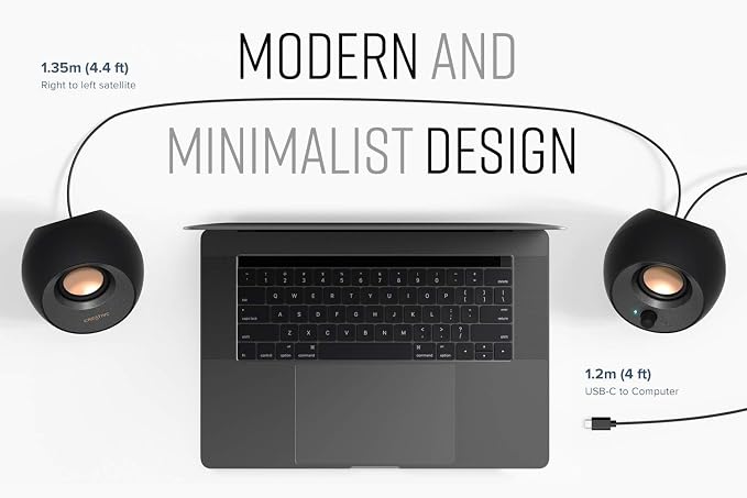 Creative Pebble V3, 2.0 USB-C Desktop Speakers, Bluetooth 5.0, White, USB-A | Bluetooth 5.0, USB-C, 2.0 Speaker, Clear Dialog, 8W RMS, USB-A Adapter, Desktop Speakers, Stereo, White - Image 6