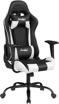 BestOffice Gaming Chair Desk Chair Ergonomic High Computer Chair with Adjustable Lumbar Support, Armrests, and Racing-Inspired Design for Office and Home Use (White) by BestOffice