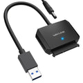 WAVLINK SATA to USB Type-A Hard Drive Cable, 5Gbps USB3.0 to Sata Cable Support UASP, External Hard Drive SATAI/II/III Connector 2.5" SSD/HDD and 3.5" HDD up to 20TB, Power Adapter Included by WAVLINK