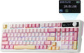 EPOMAKER TH99 PRO 96% Mechanical Keyboard with Screen & Knob, 10000mAh | 2.4Ghz/BT, Hot Swap, Custom Driver, RGB Backlit, PBT Keycap, Wireless Gaming Keyboard for PC/Mac (Pink, Sea Salt Silent) by EPOMAKER