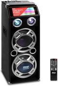 Pyle Wireless Active PA Speaker System - 1000W Portable High Powered Bluetooth Compatible Outdoor Sound Speaker w/ USB SD MP3 FM Radio AUX RCA LED DJ Lights - 35mm Stand Mount, Remote by PyleUSA