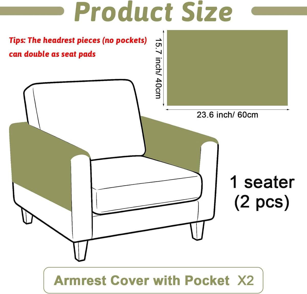 Universal Sherpa Recliner & Armchair Covers with Pockets - Image 2