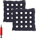 2-Pack Waffle Inflatable Seat Cushions with Pump, 18 Inch Beige 16-Hole Air Cushion for Pressure Relief, Wheelchair, Office Chair, Car Seat & Travel (Navy Blue) by Unknown