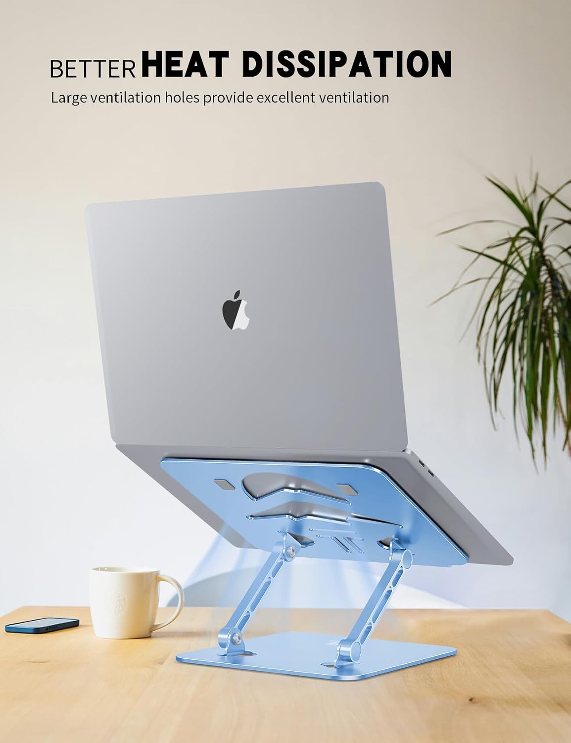 Z-Shaped Laptop Stand for Desk Fits 10"-16" Notebook, Sky Blue - Image 5
