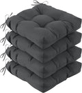 IASEAHK Outdoor Chair Cushions Set of 4, 19" x 19" x 5", Waterproof Outdoor Seat Cushions for Patio Furniture, Fade-Resistant Patio Chair Cushion, Dining Wicker Chair Pads for Porch Garden, Dark Grey by IASEAHK