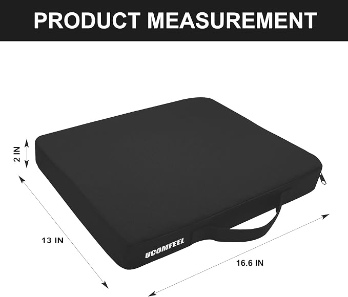Stadium Seat Cushions, Portable Bleacher Cushions with Handle, Waterproof Oxford Fabric, Zipper Design (Black, 3-Pack) - Image 2