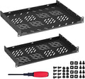 1U Rack Shelf,2 Pack Rack Mount Shelf with Removable Mounting Ears,19 Inch Server Rack Shelf for Network,Router&Audio Equipment,M5/M6 Hardware,Screwdriver by Tyrfing