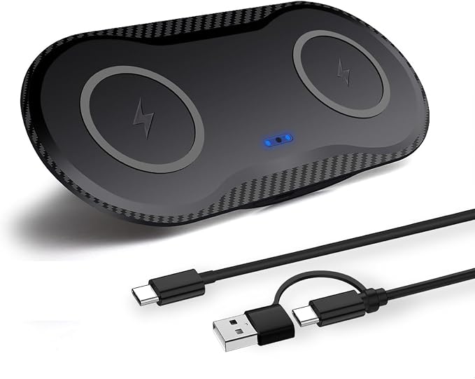 40W Wireless Charging Pad, Dual 20W Fast Wireless Charging Mat for Samsung Galaxy S25,S24,S23/Note 20/10/Buds,15W Wireless Charger Station for iPhone 17 16 15 14 13 8/SE/X/XS (Black) by WirelesschargingStation