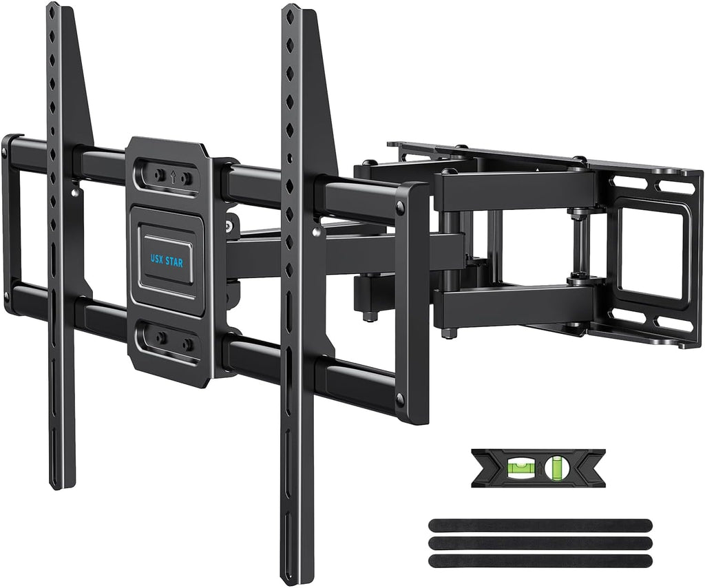 Full Motion TV Wall Mount for 37-85 Inch TVs Mounts Up to 120lbs, Fit 16" Wood Stud, Max VESA 600x400mm, Swivel and Tilt Articulating Wall Mount TV Bracket,Fit Most 55+ 65 70 75 inch TVs by USX STAR