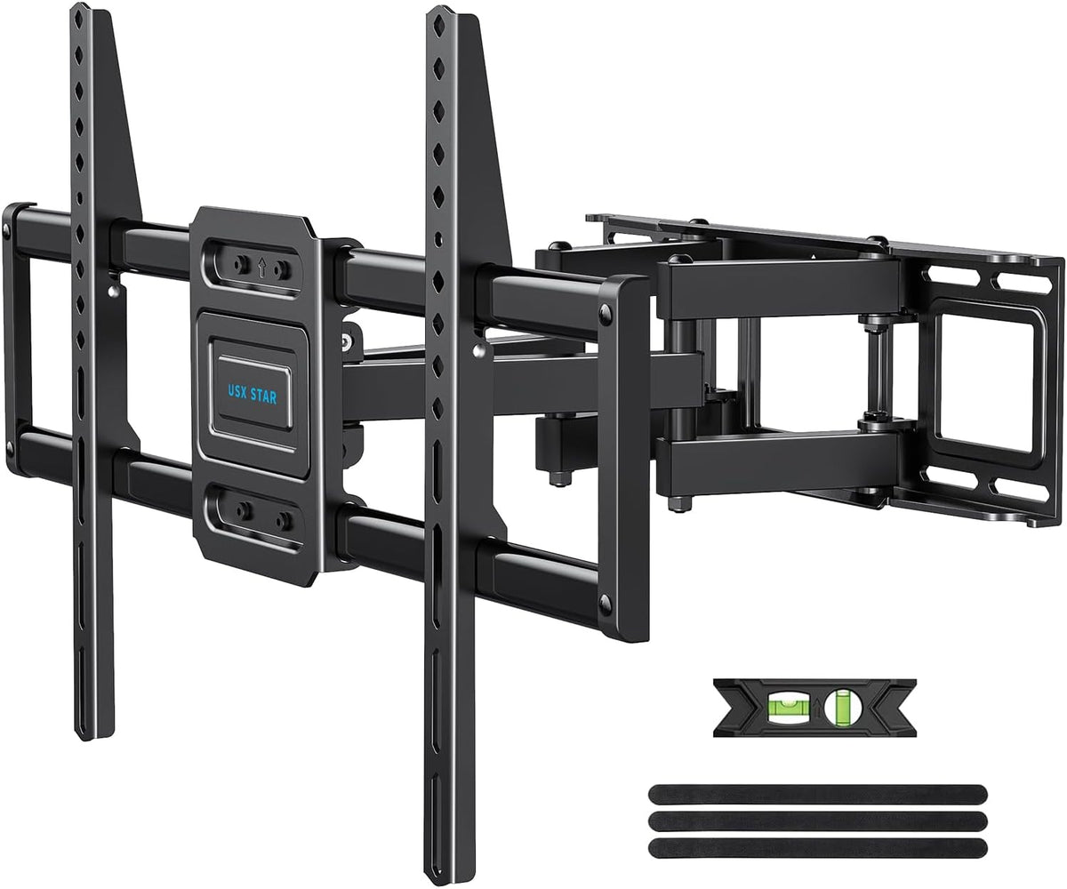 Full Motion TV Wall Mount for 37-85 Inch TVs Mounts Up to 120lbs, Fit 16" Wood Stud, Max VESA 600x400mm, Swivel and Tilt Articulating Wall Mount TV Bracket,Fit Most 55+ 65 70 75 inch TVs by USX STAR
