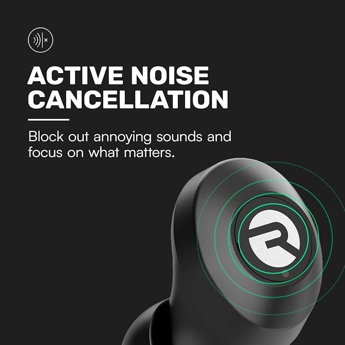 Raycon Everyday Bluetooth Wireless Earbuds with Microphone - Active Noise Cancelling, Sweat & Water-Resistant Earphones, Ear Buds Wireless Bluetooth Up to 32 Hours Playtime (Black) - Image 4