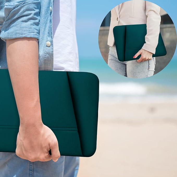 Laptop Case 15.6 inch, Sturdy Portable Monitor Computer Laptop Case, Carrying Sleeve Bag 15.6'' with Pockets for MacBook PC Mac HP Lenovo Dell Asus Xbox Switch, Cyan - Image 6