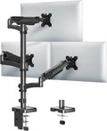 MOUNTUP Triple Monitor Mount Fits Max 32 Inch Screen, Holds 4.4-17.6lbs, 3 Monitors Desk Mount, Triple Monitor Stand for Desk, Adjutable Arm with Clamp/Grommet Base, for Home Office, 75x75/100x100 by MOUNTUP