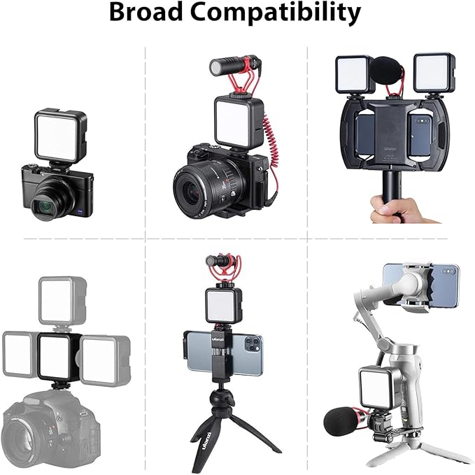 Ulanzi VL49 On-Camera LED Video Fill Light, 5500K 2000mAh Rechargeable | CRI95+, 3 Cold Shoe Light, Dimmable Brightness, Portable Mini Photography Lighting, for Vlog TikTok YouTube Live Streaming - Image 5