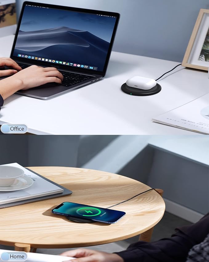COKOEYE Wireless Charger, 15W Max Fast Wireless Charging Pad 2-Pack Compatible with iPhone 17/17 Air/17 Pro/17 Pro Max/16/15/14/13/12/Samsung S24/S24Ultra/S23Ultra/S22/S21,AirPods Pro2 - Image 2