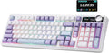 AJAZZ AK980 Mechanical Keyboard, Creamy & Thocky with Smart Display & Knob, 98% Wireless Tri-Mode BT/2.4G/USB-C, Hot Swappable, RGB Light for Win & Mac (Purple, Murad Switch) by MIKIBY