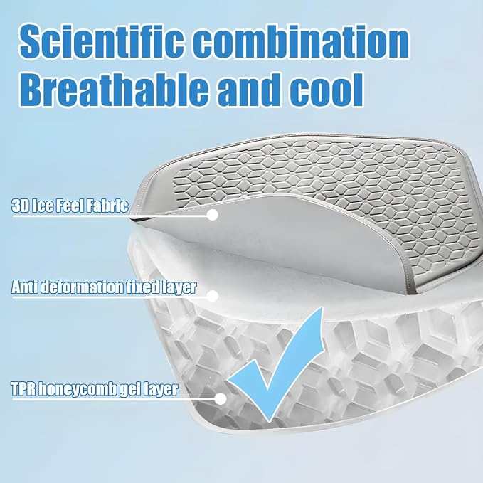 Zpana Gel Car Seat Cushion, Non-Slip Breathable Pad for Driving, Coffee | Comfortable Automotive Chair Protector Pad, Vehicle Interior Mat Cover Accessories, Universal for SUV Sedan Truck - Image 4
