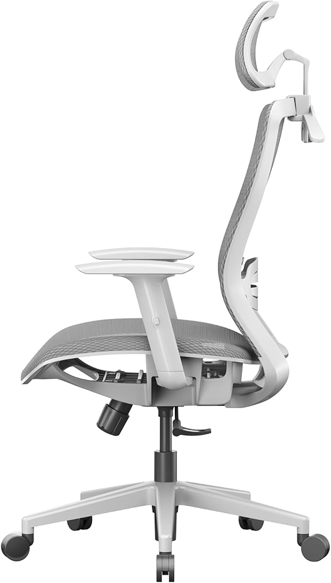FLEXISPOT OC3 Air Ergonomic Office Chair Mesh Back Swivel Computer Chair Executive Office Desk Chairs with Adjustable Lumbar Support/2D Headrest/Lockable Backrest, Light Gray - Image 8