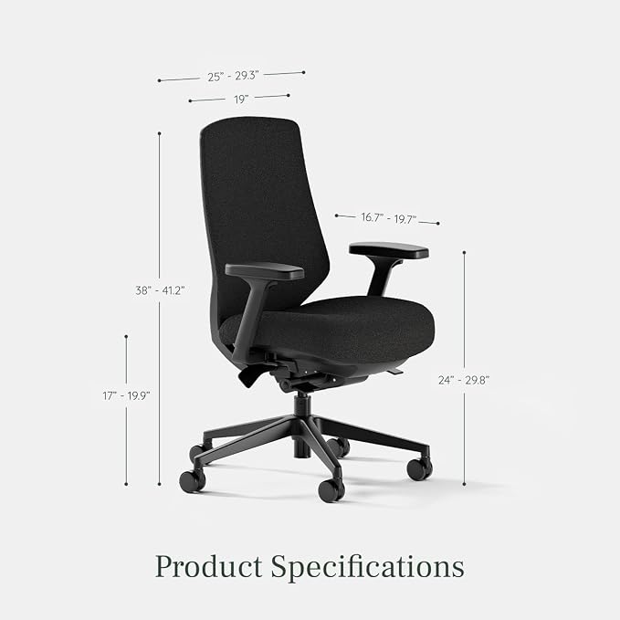 Branch Ergonomic Chair Pro, Mesh Office Chair with 14 Points of Adjustment | Height, Depth and Tilt Adjustable, 5D Armrests, Forward Tilt, Smooth Recline, and Lumbar Support, Black Boucle - Image 3