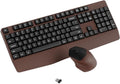 Ergonomic Wireless Keyboard and Mouse Combo with Wrist Rest (Black Coffee) | COVEVA Full Size Keyboard with 12 Dedicated Shortcuts, Smart Auto-Sleep, 2.4GHz Receiver, Natural Typing for PC Laptop by COVEVA