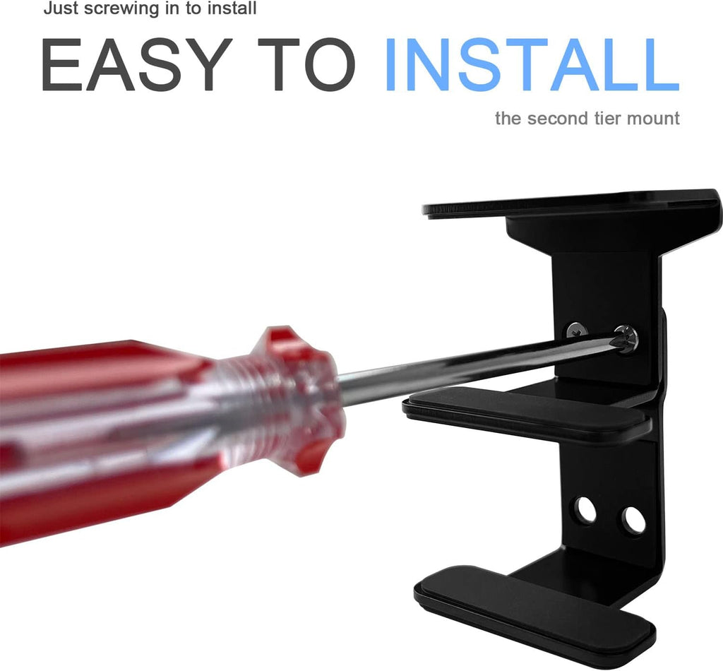 IFCASE 2 Tier Heavy Duty Metal Under Desk Laptop Mount (Black) - Image 5