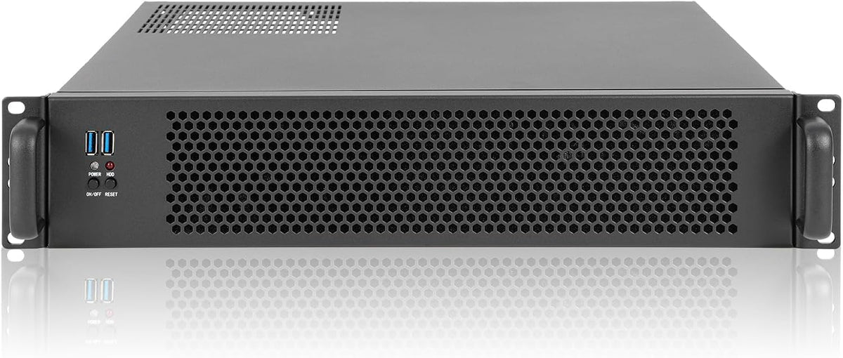 RackChoice Server case MicroATX/Mini-ITX 2U Rackmount Server Chassis max 7x3.5 Bay / USB3.0 with 2.0 Adapter Support ATX PSU Either top or Side Cooling Depth 15.7" - Image 2