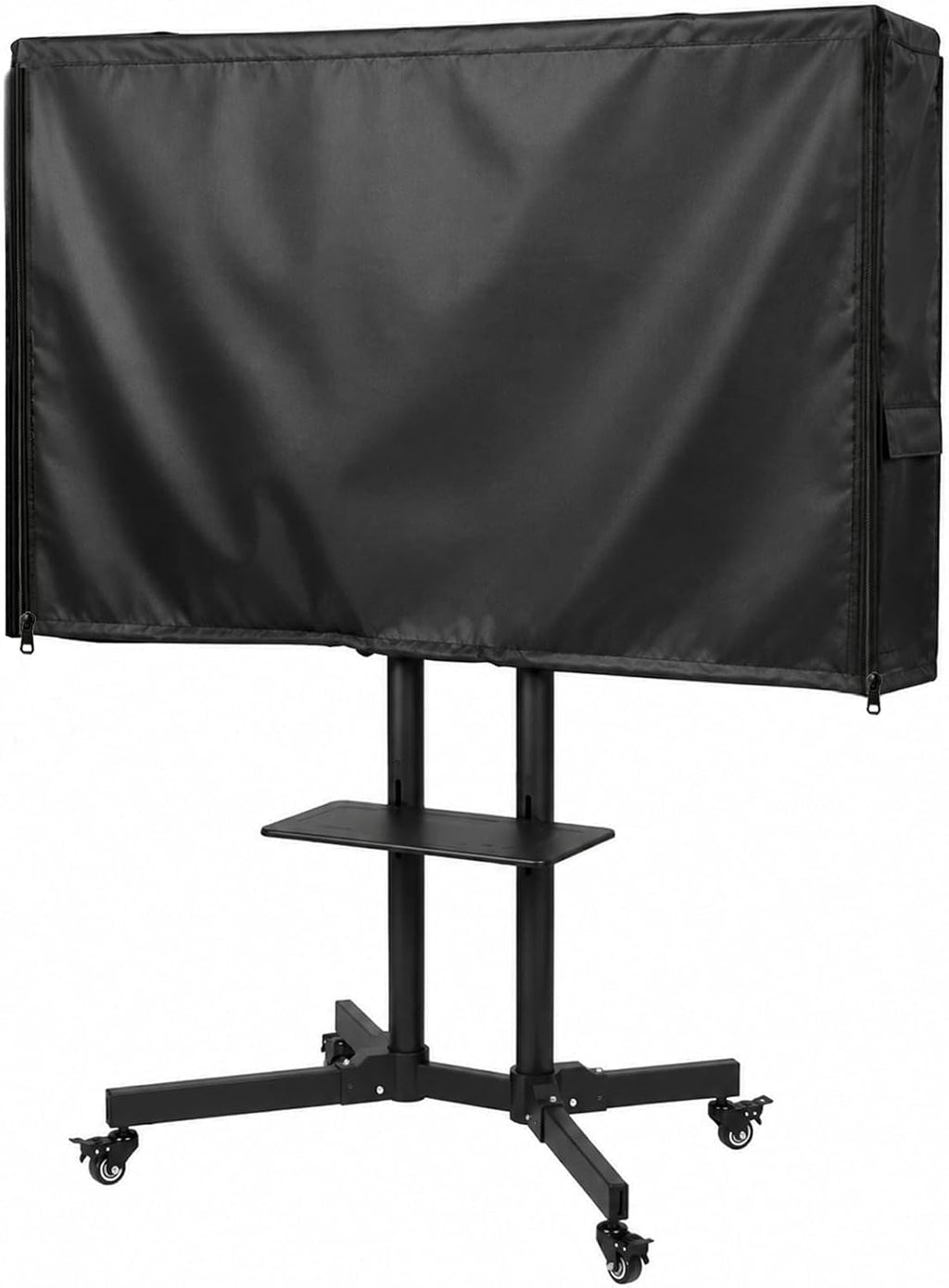 Black Waterproof Mobile TV Cart Cover Dustproof Outdoor Protector Fit 55-65 Inch Rolling Television Stand by XCZ