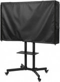 Black Waterproof Mobile TV Cart Cover Dustproof Outdoor Protector Fit 55-65 Inch Rolling Television Stand by XCZ