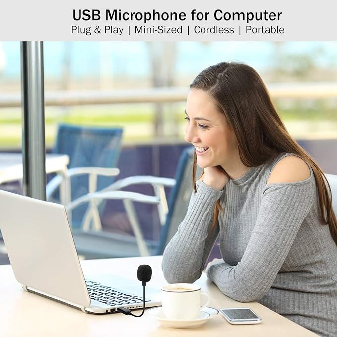 Mini USB Microphone for Laptop and Desktop Computer, with Gooseneck & Universal USB Sound Card, Compatible with PC and Mac, Plug & Play, Ideal Condenser Mic for Remote Work, Online Class | Universal USB Sound Card, Plug & Play, Flexible Gooseneck, Idea... - Image 6