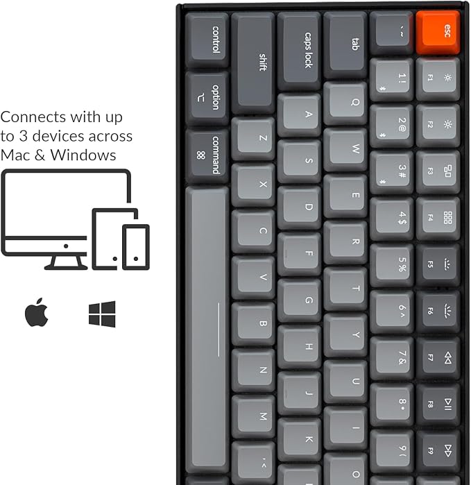 Keychron K4 96% Layout 100 Keys Wireless Bluetooth 5.1/Wired USB Mechanical Gaming Keyboard with Keychron Super Brown Switch White LED Backlight N-Key Rollover for Mac Windows PC-Version 2 - Image 3