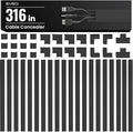 EVEO Cable Hider Wall 306” - Cable Raceway Cord Hider - Wire Covers for Cords on Wall, Cord Cover, Wall Cable Hider, Cable Concealer, Wire Hiders for TV on Wall - 20X (L16 W0.95 H0.5) - Medium | Black by EVEO