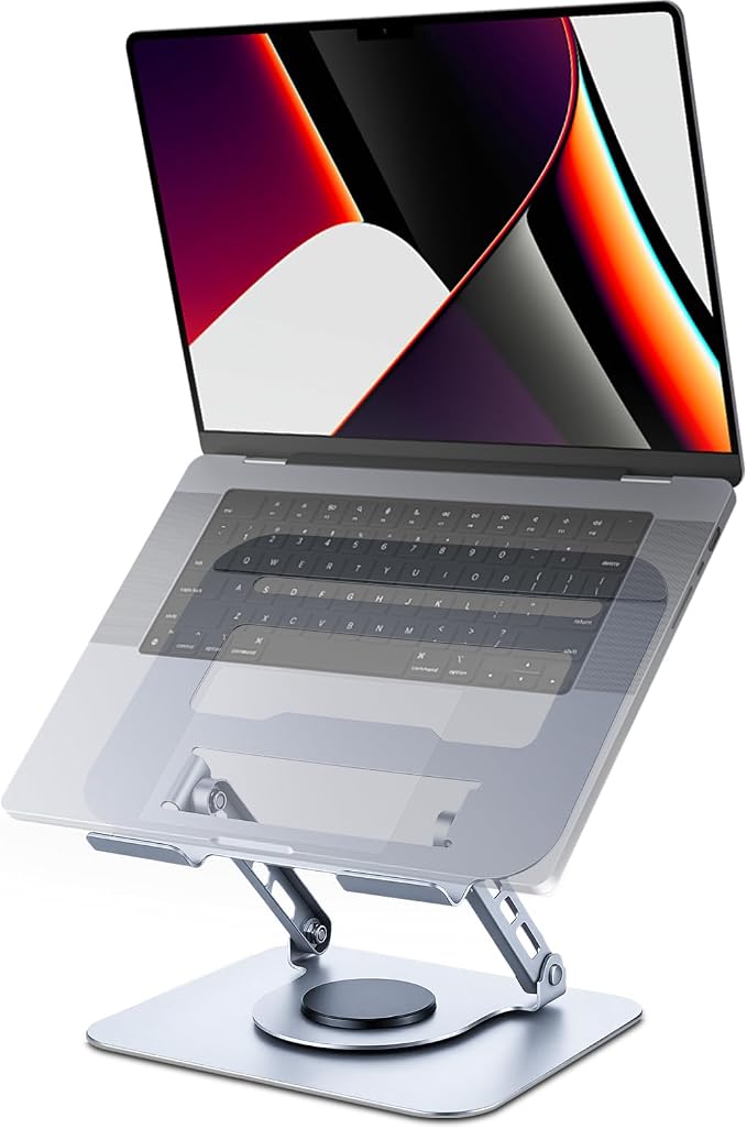 Leeboom 360° Rotating Laptop Stand, Aluminum Riser with Ergonomic Design | Adjustable ergonomic laptop holder fits 10–15.6-inch notebooks. Compatible with MacBook Air, Pro, Dell, HP, & Lenovo laptops - Image 9