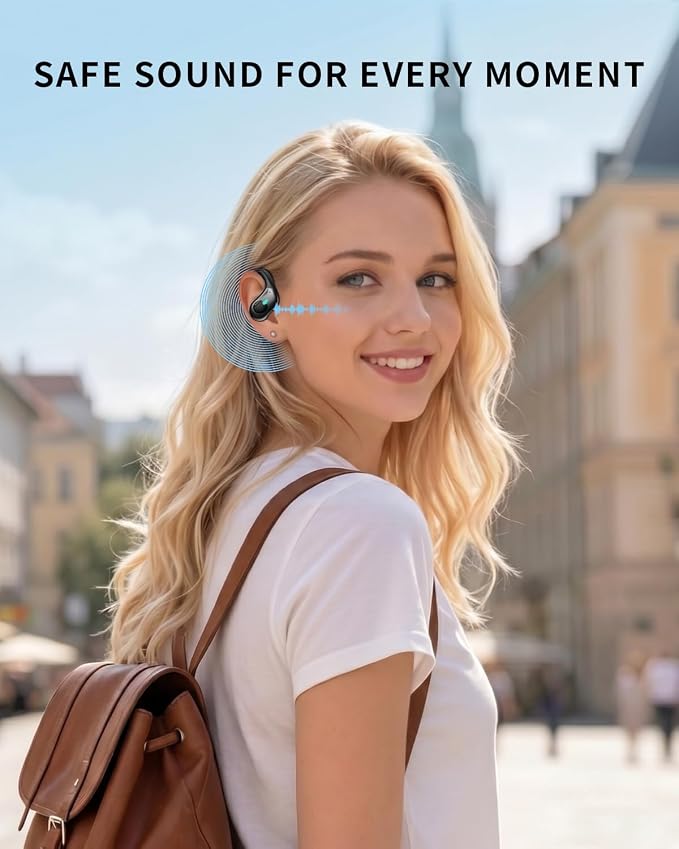 Active Noise Cancelling Ear Buds Wireless Earbuds 90H Playtime Bluetooth Headphones Stereo Bass Over-Ear Hooks Earphones with Power Display Case IPX7 Waterproof Headset for Workout/Running, Black - Image 9