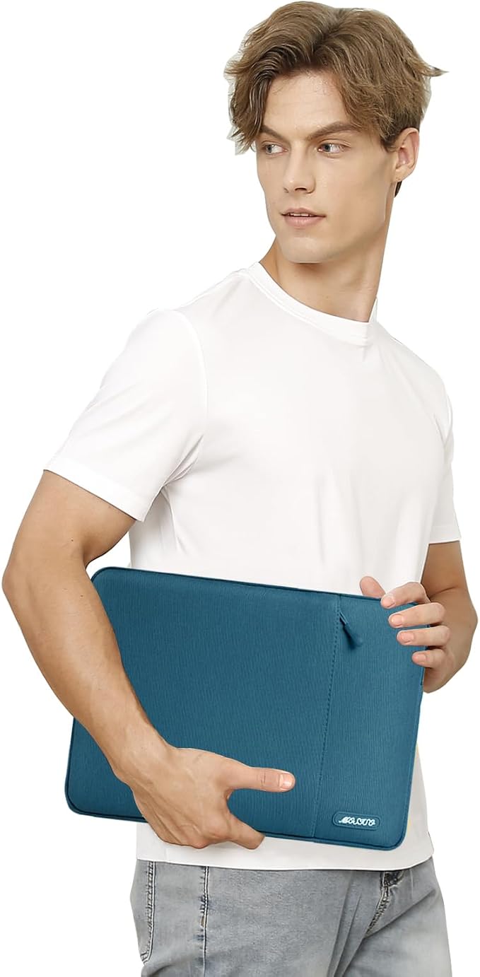 MOSISO Laptop Case 15 inch, Laptop Sleeve Bag with Pocket | Compatible with MacBook Air 15 inch M5 M4 M3 M2 2026-2023, Dell XPS, Polyester Vertical Computer Bag, Deep Teal - Image 6
