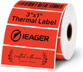 iEager 3x1 Inch Thermal Labels, Red Durable Thermal Printer Stickers by iEager