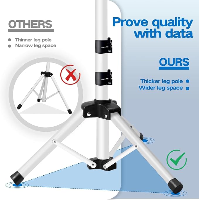 Projector Stand, 22 to 55 Inch Laptop Stand,Projector Tripod with Phone Holder,Tripod for Projector,DJ Equipment,Projector Stand for Outdoor Movies,Office, Home, Stage or Studio (White) - Image 5